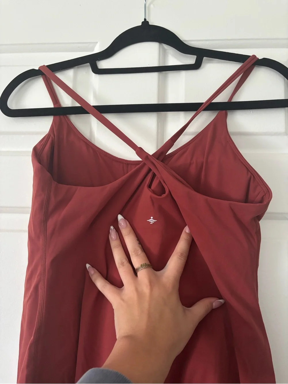 NWT Halara SoftlyZero Plush Athletic Dress w/ Pockets - Rust Red - Size M - Picture 6 of 8